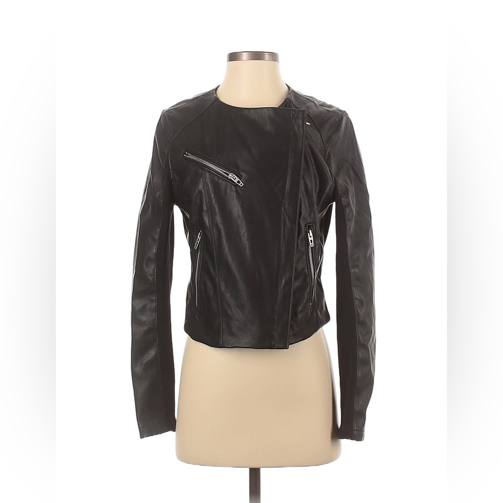 BLANKNYC Faux Leather Moto Jacket in Black Size Small